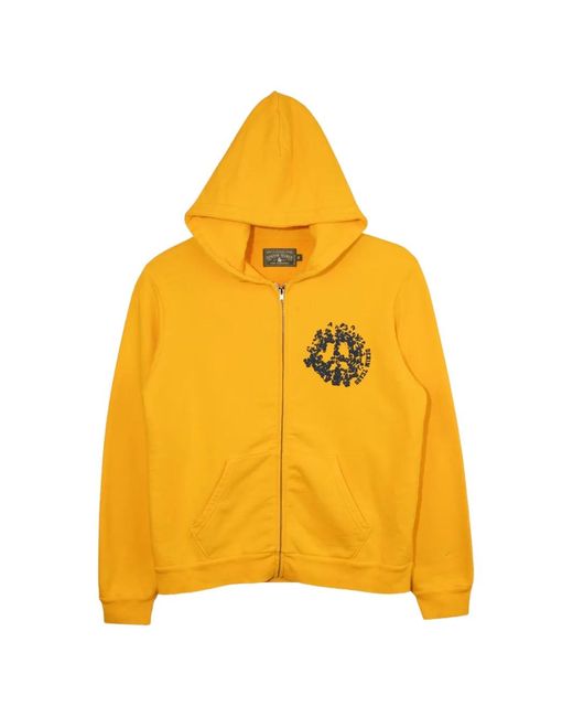 DENIM TEARS Yellow Zipped Hoodie for men