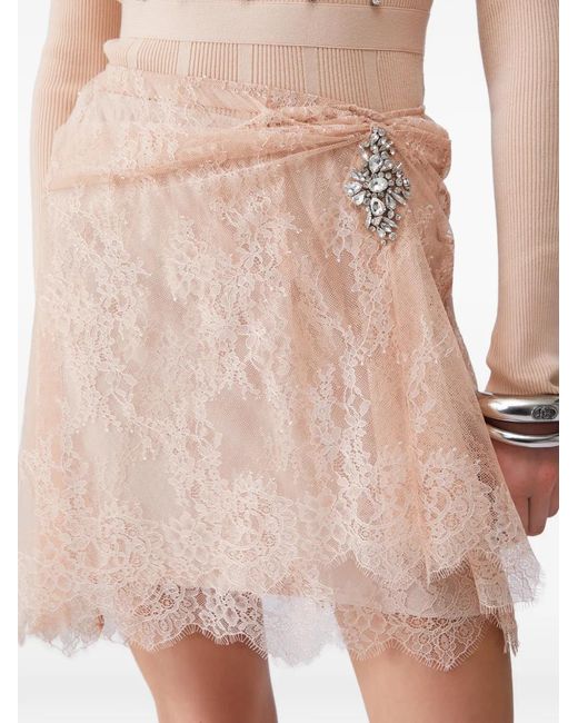 Liu Jo Pink Lace Mini Skirt