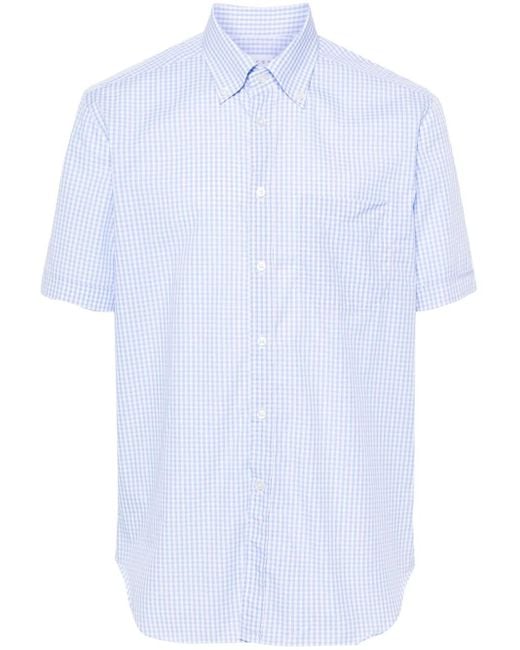 Xacus White Check-Pattern Cotton Shirt for men