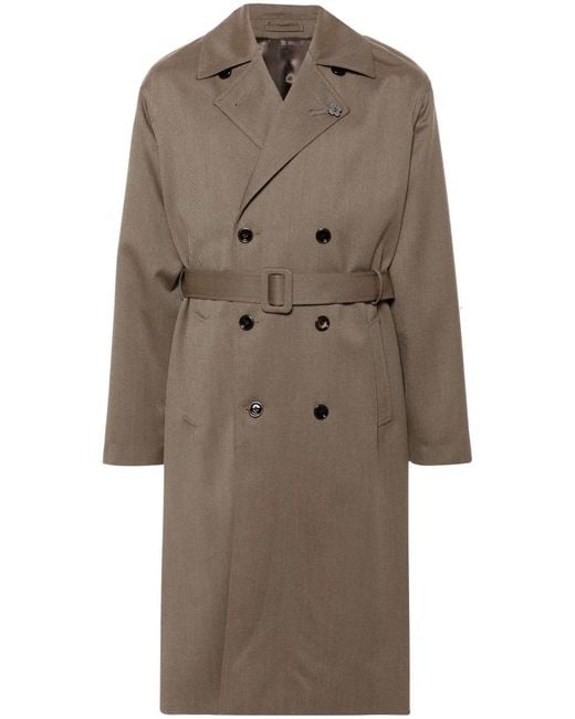 Lardini Natural Brooch-Detail Coat for men