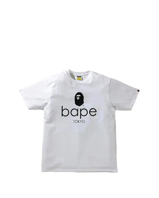 A Bathing Ape White Logo-Print T-Shirt for men