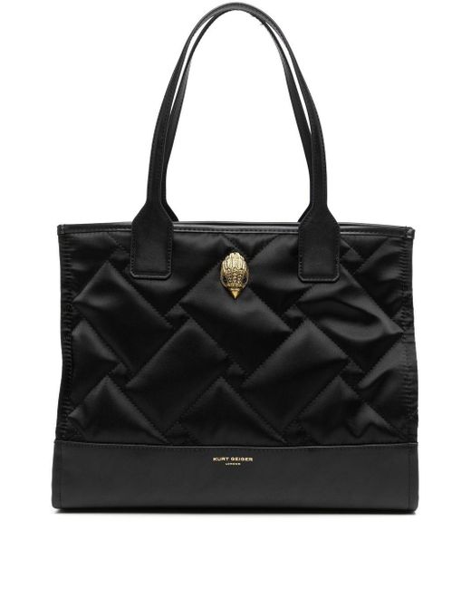 Kurt Geiger Logo Quilted Shopper Tote in Black Lyst Australia