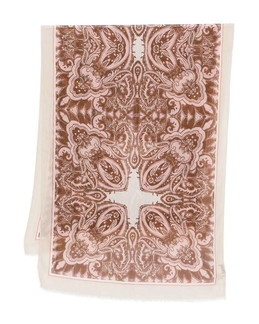 Marc O' Polo Pink Paisley-Pattern Scarf