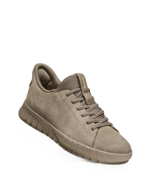 Geox Brown Suede Lace-Up Sneakers