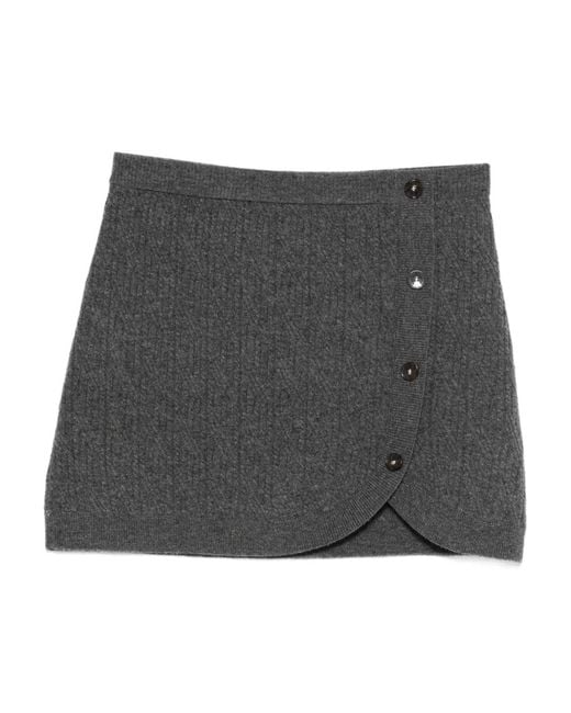 THE GARMENT Gray Como Cable-Knit Mini Skirt