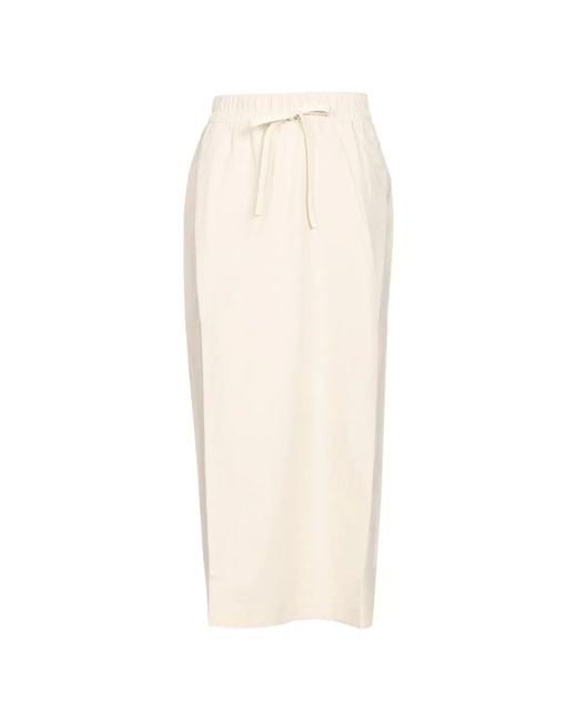 Weekend by Maxmara White Drawstring-Waist Jersey Skirt