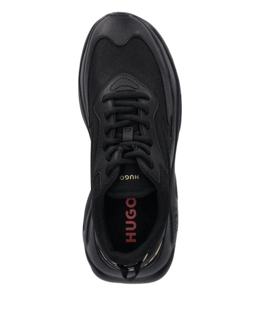 HUGO Black Leon Logo-Detail Chunky Sneakers for men
