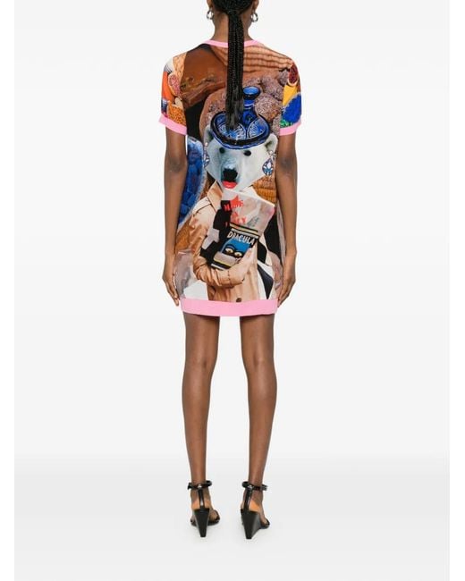 The Artistylist White Graphic-Print Mini Dress