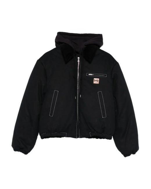 MERYLL ROGGE Black Hooded Contrast Coat