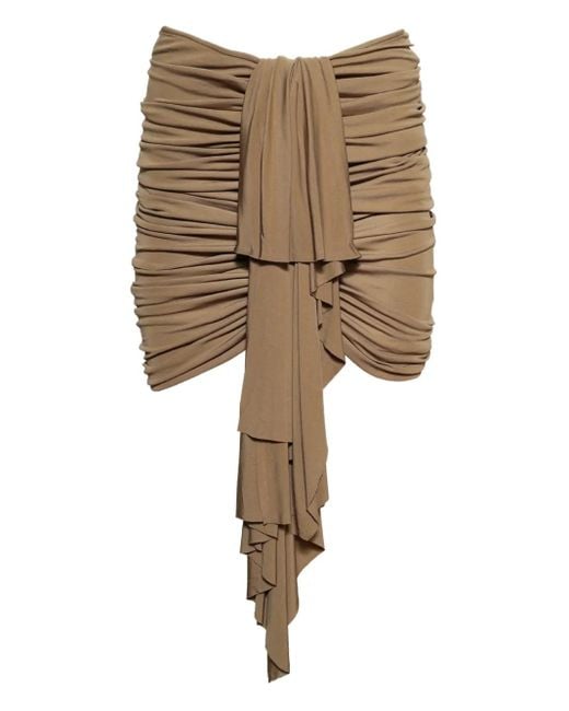 Christopher Esber Natural Ruched Mini Skirt