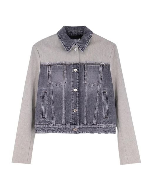 Stella McCartney Blue Frayed Panelled Jacket