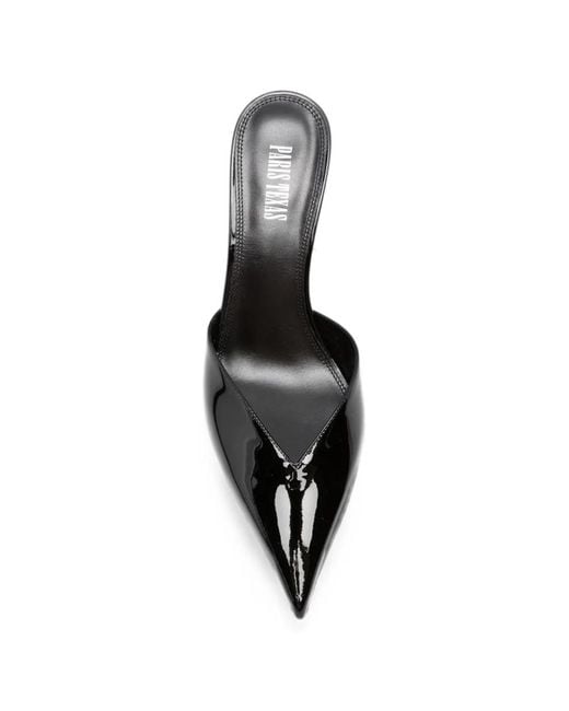 Paris Texas Black Lidia Patent-Leather Pointed-Toe Mules