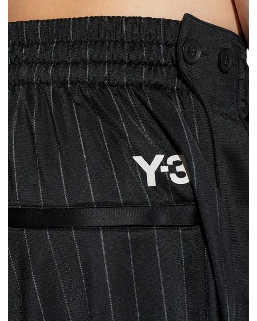 Y-3 Blue Pinstripe Drawstring Track Pants for men