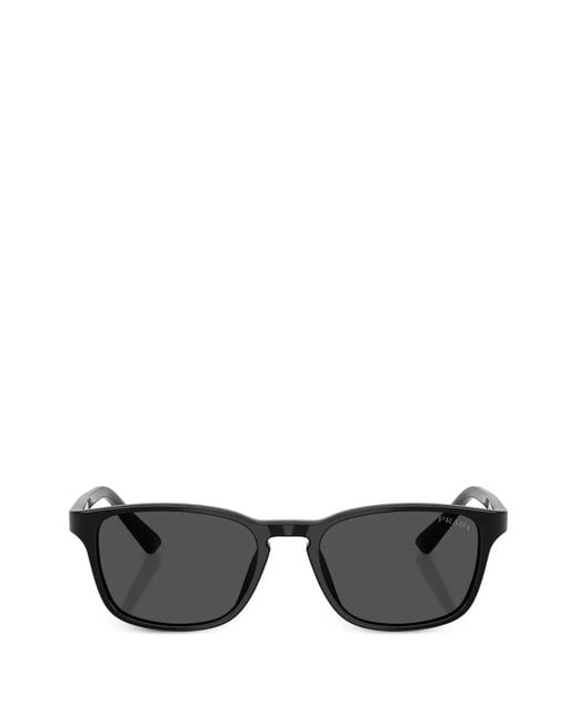 Prada Black Rectangle-Frame Sunglasses for men