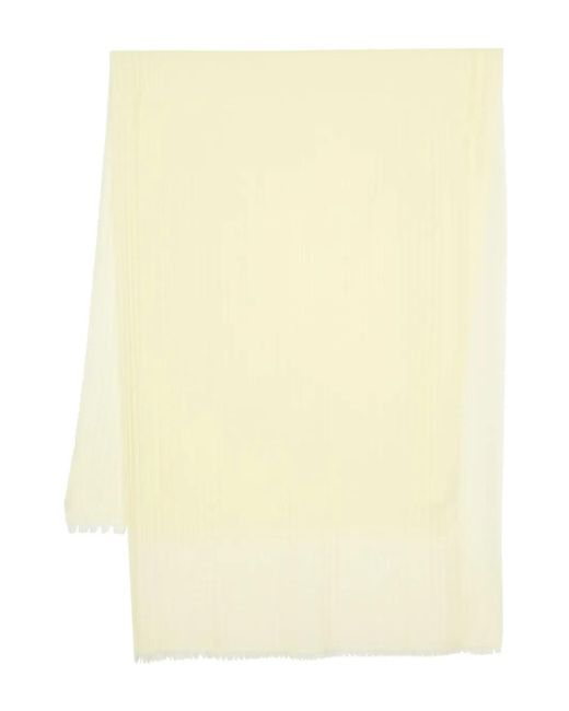 Fabiana Filippi Natural Frayed-Edge Twill Scarf