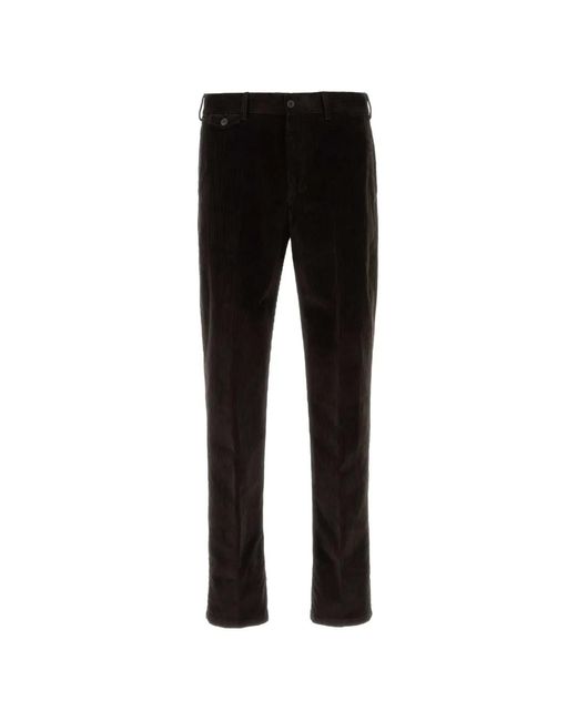 PT Torino Black Logo-Patch Trousers for men