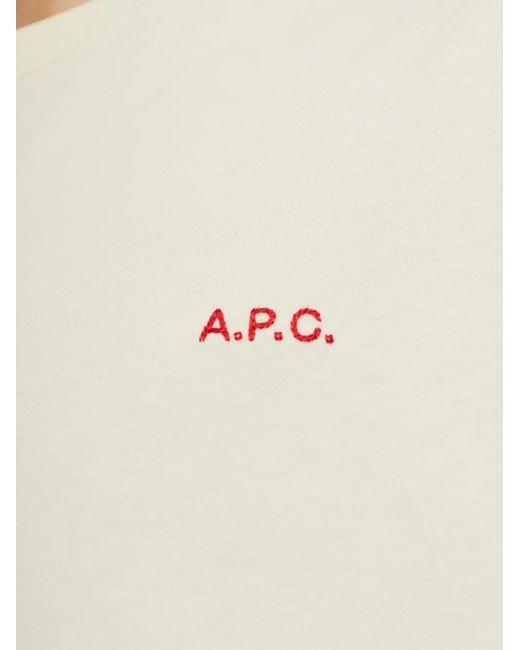 A.P.C. White Oliver Logo-Embroidered T-Shirt for men
