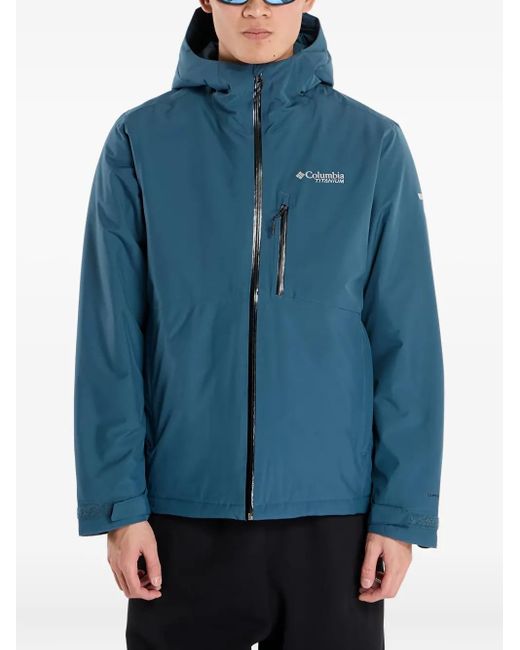 Columbia Blue Explorer's Edge Ii Logo Detail Hooded Jacket for men