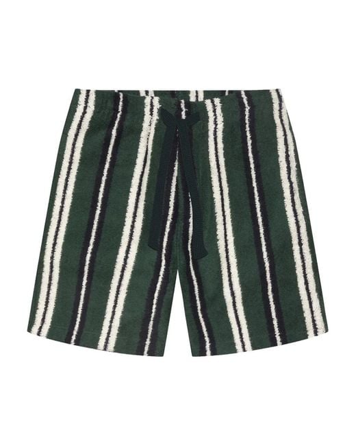 Orlebar Brown Black Trevone Striped Cotton Shorts for men