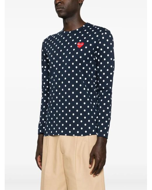 COMME DES GARÇONS PLAY Blue And Cotton T-Shirt