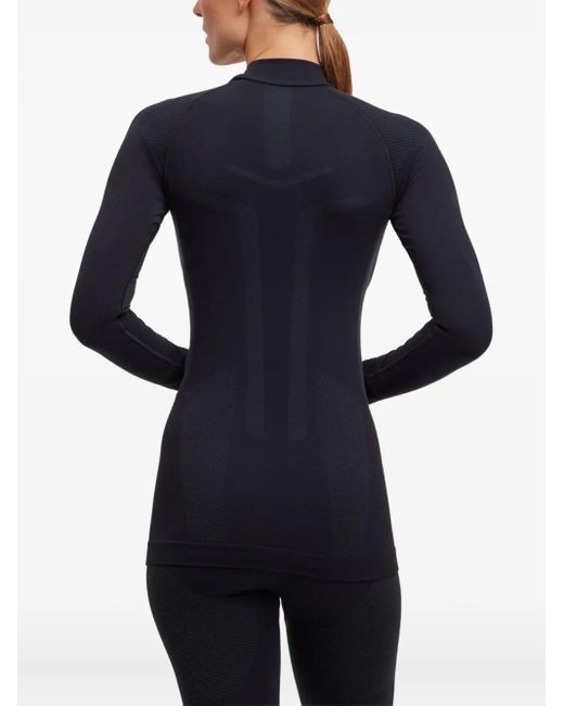 Falke Blue Seamless High-Neck Top