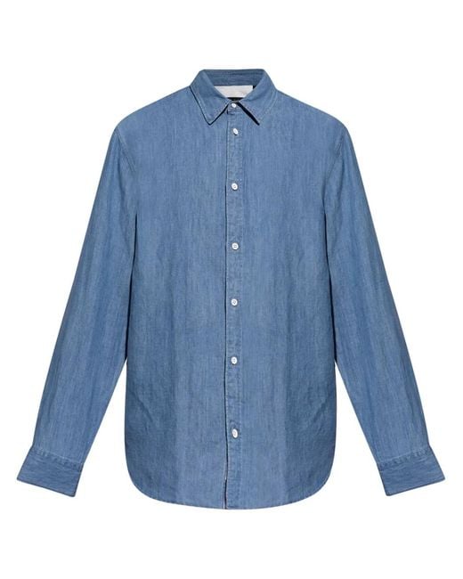 Rag & Bone Blue Long-Sleeved Cotton Shirt for men