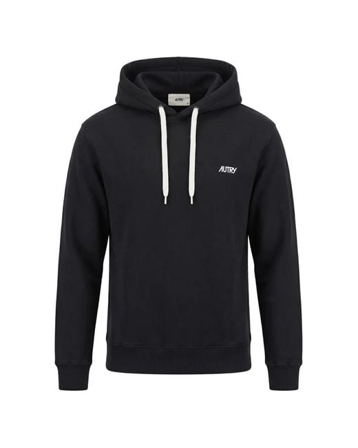 Autry Blue Logo-Print Drawstring Hoodie for men