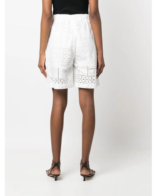 Shorts Con Perforaciones MSGM de color White