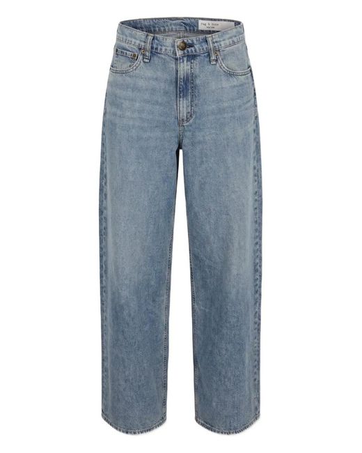 Rag & Bone Blue Sofie Wide-Leg Jeans