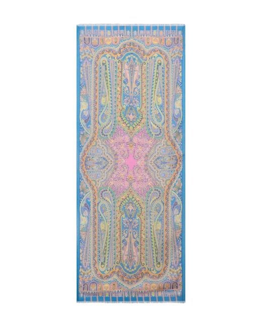 Etro Blue Cashmere Scarf