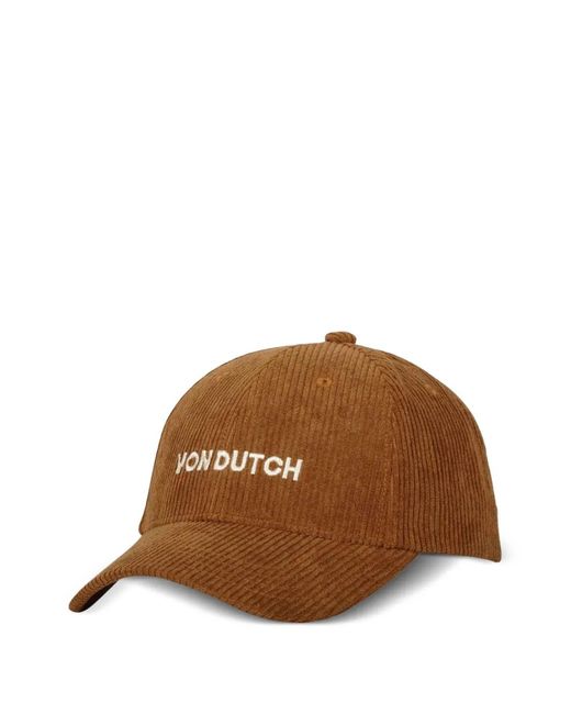 Von Dutch Brown Casquette En Velours Côtelé À Logo Brodé for men