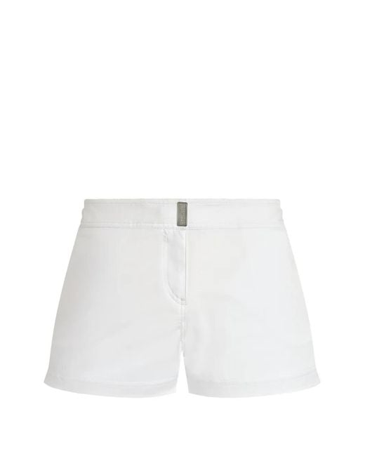 Vilebrequin White Logo-Detail Swim Shorts