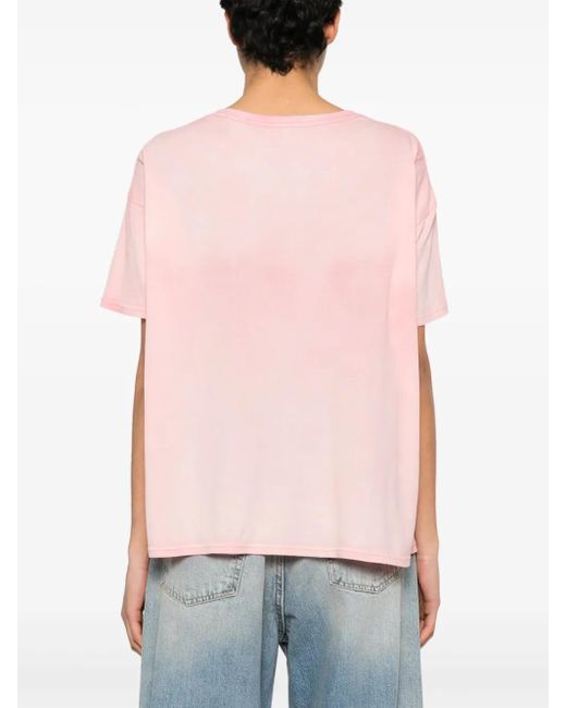 R13 Pink T-Shirt Mit Grafischem Print