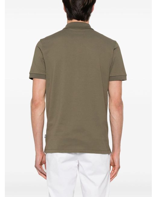 Boss Green Logo-embroidered Cotton Polo Shirt for men