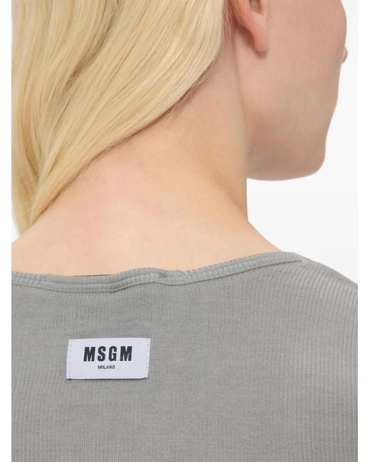 MSGM Gray Haut À Manches Longues