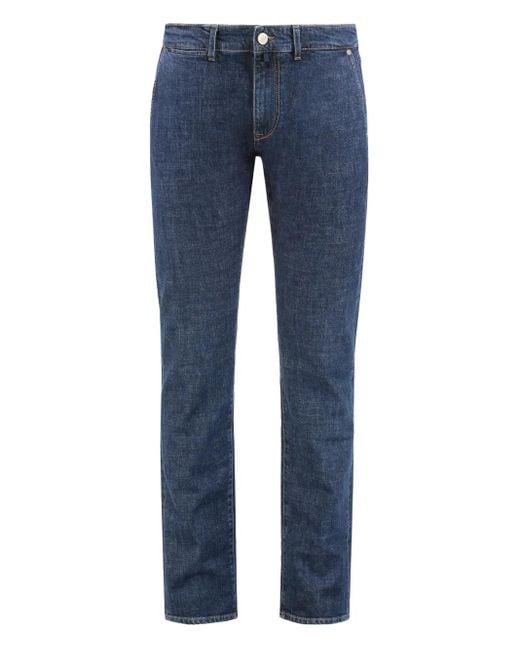 Incotex Blue Zip Button Jeans for men