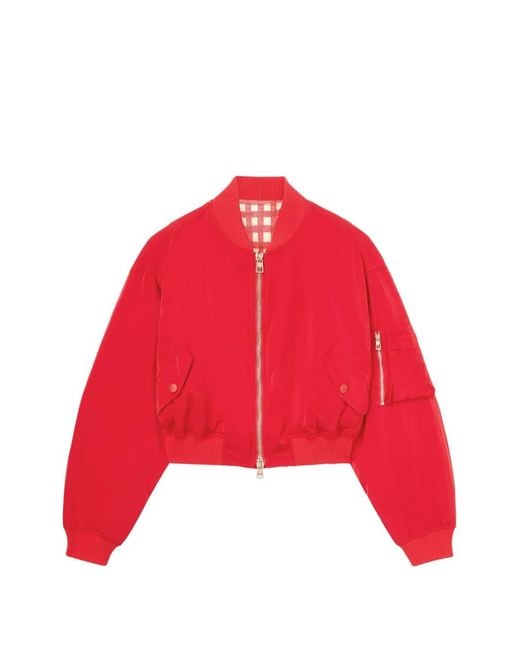 Ermanno Scervino Red Reversible Bomber Jacket