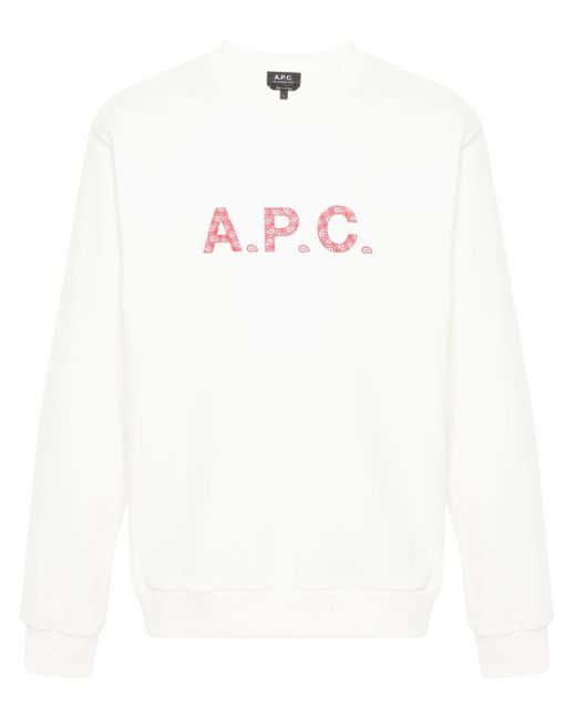 メンズ A.P.C. ロゴ スウェットシャツ White