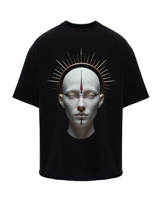 Hamza Black Monarh Graphic Print T-Shirt for men