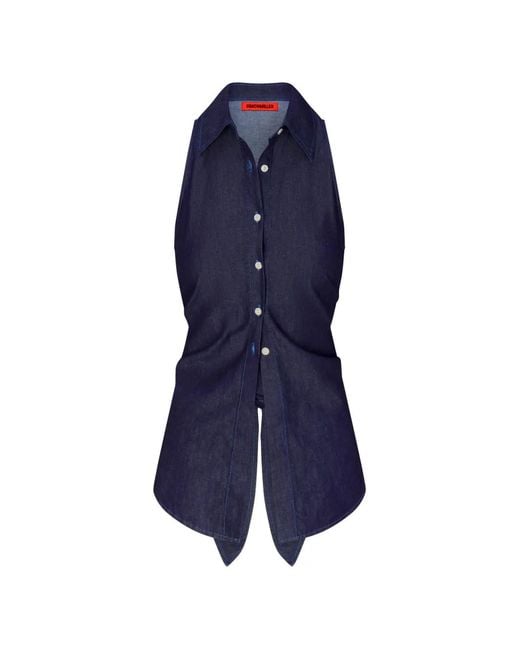 Simon Miller Blue Loch Sleeveless Buttoned Top