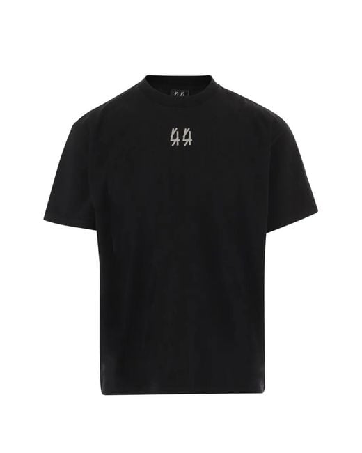 44 Label Group Black Logo-Print Short-Sleeve T-Shirt