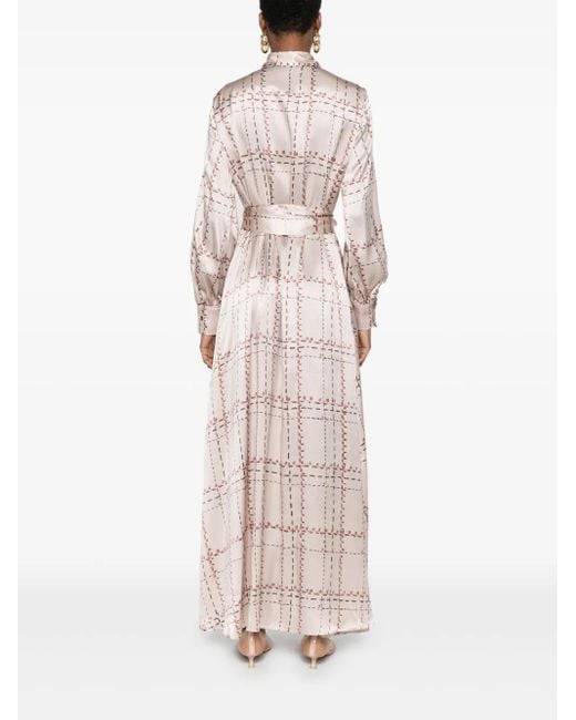 Kiton Pink Printed Silk Shirt Dress