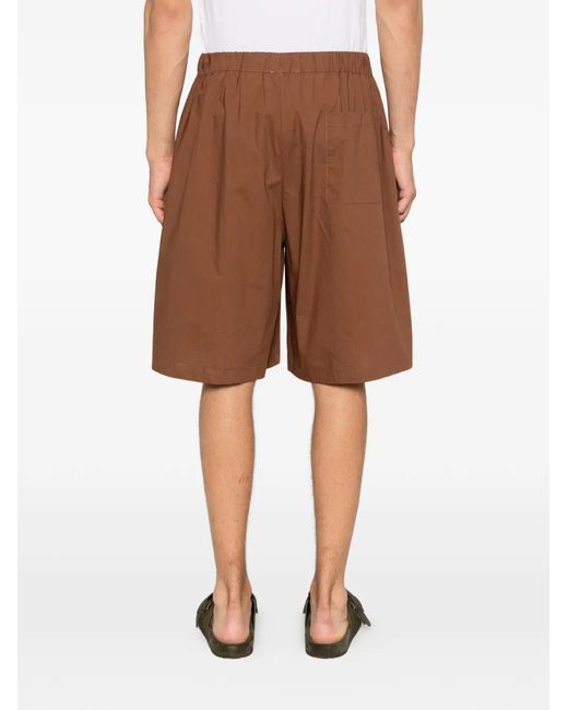 Imperial Brown Elasticated-Waistband Shorts for men