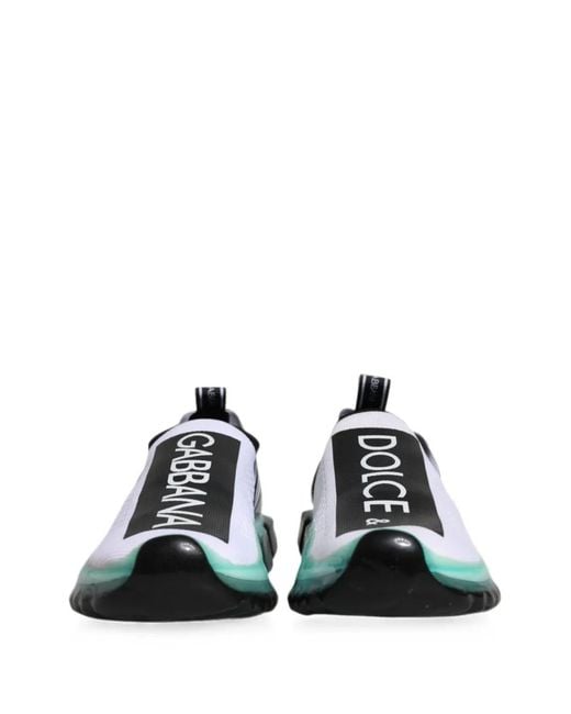 Dolce & Gabbana White Sorrento Logo-Print Sneakers for men