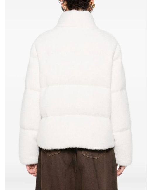 Moncler White Mornas Short Down Jacket