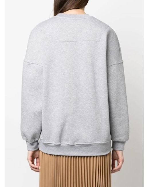Ioana Ciolacu Gray Graphic-Print Crew-Neck Sweashirt