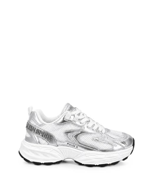 Philipp Plein White Runner Pulse X Metallic Sneakers