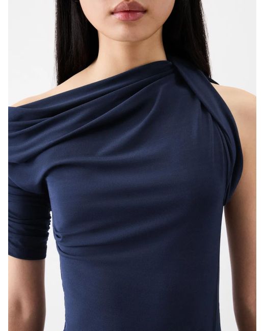 Jacquemus Blue One-Shoulder Mini Dress