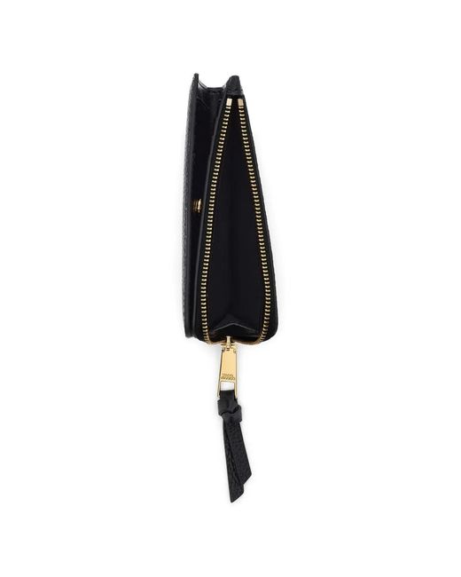 Marc Jacobs Black Embossed Zip Leather Wallet