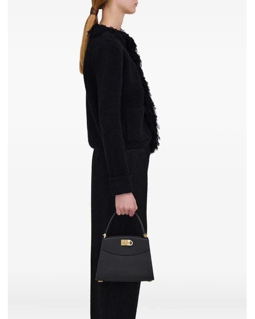 Ferragamo Black New Studio Box Bag Xs